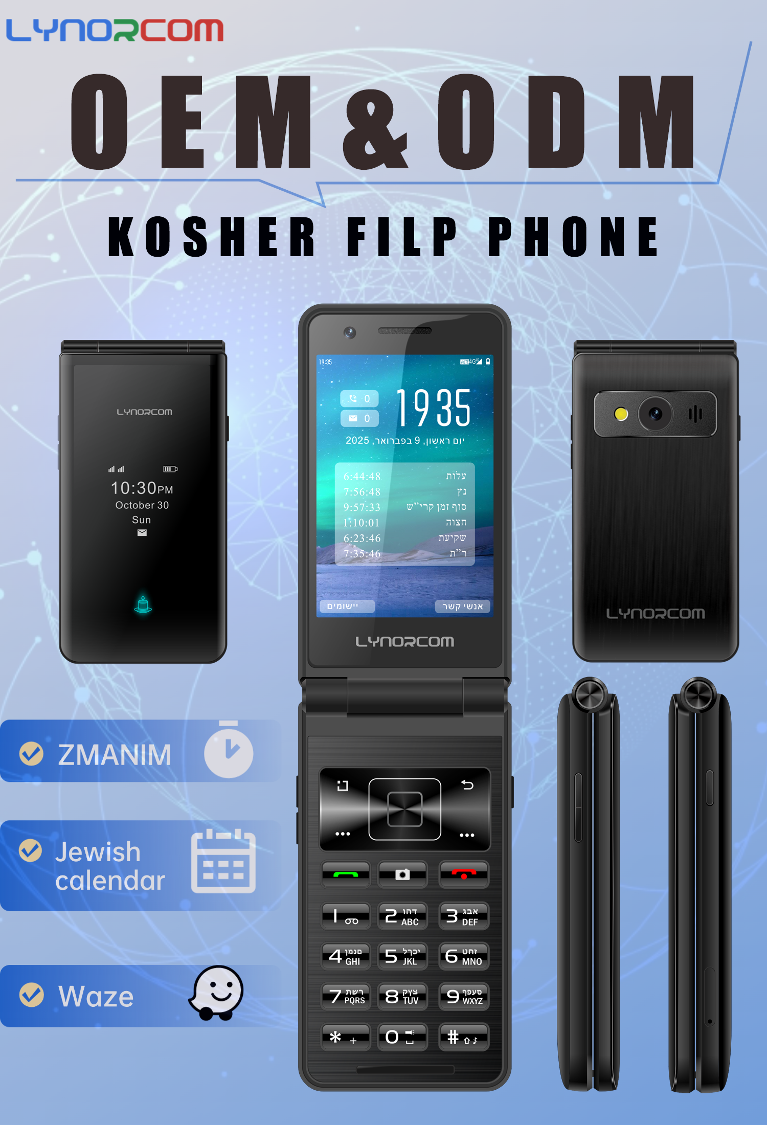 OEM & OD F300kosher MHigh Quality Durable Flip Android Smartphone BT 4G Phone 3.54 Inch HD Screen Unlocked or Locked Sim Card Flip Phone(pic3) G1053-F300k-3.png